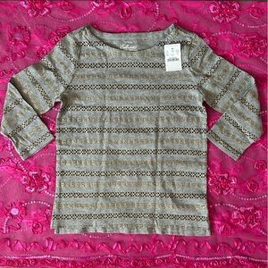 NWT crewcuts gray, black, & gold patterned shirt